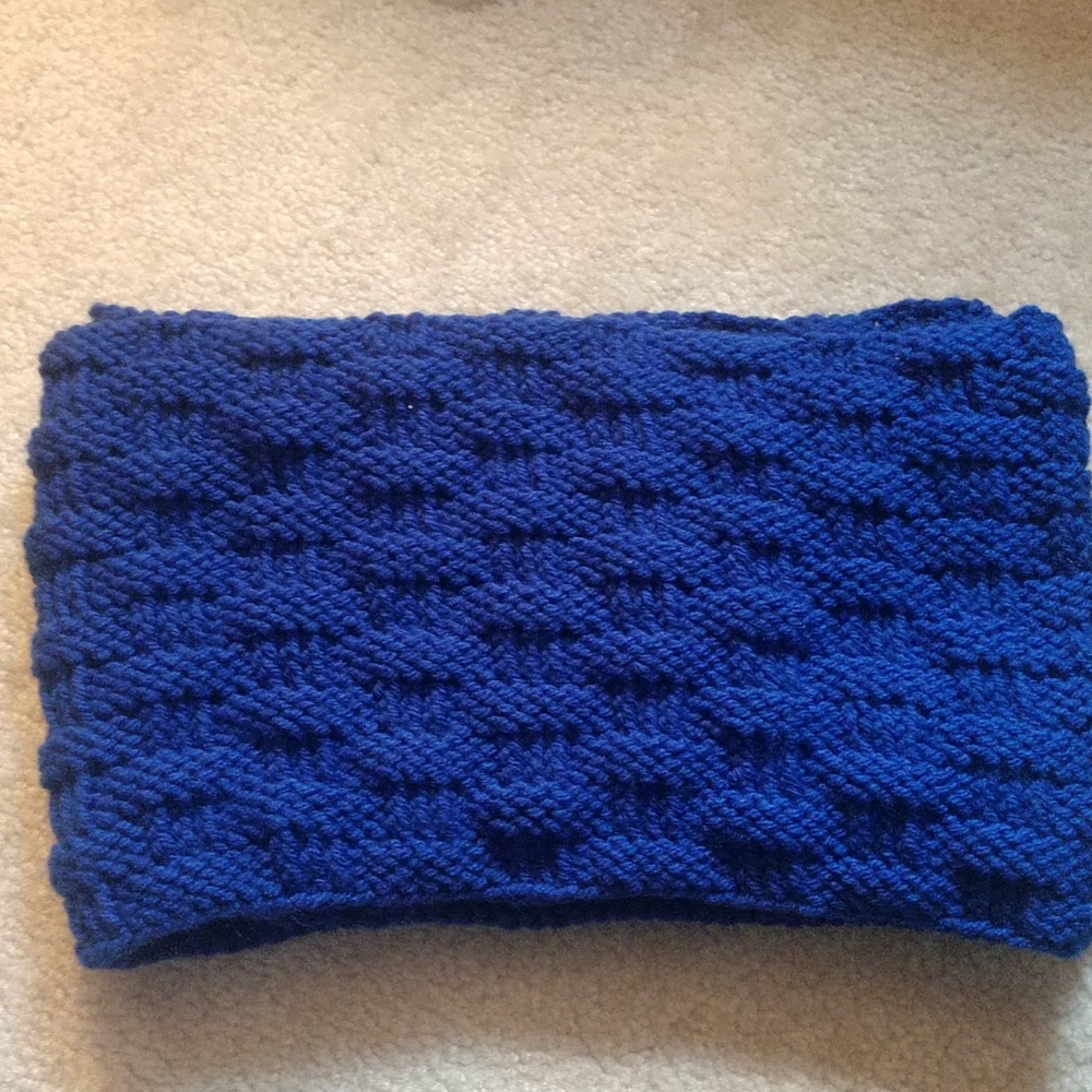 Hand Knitted Cross Weave Pattern Infinity Scarf - image 2